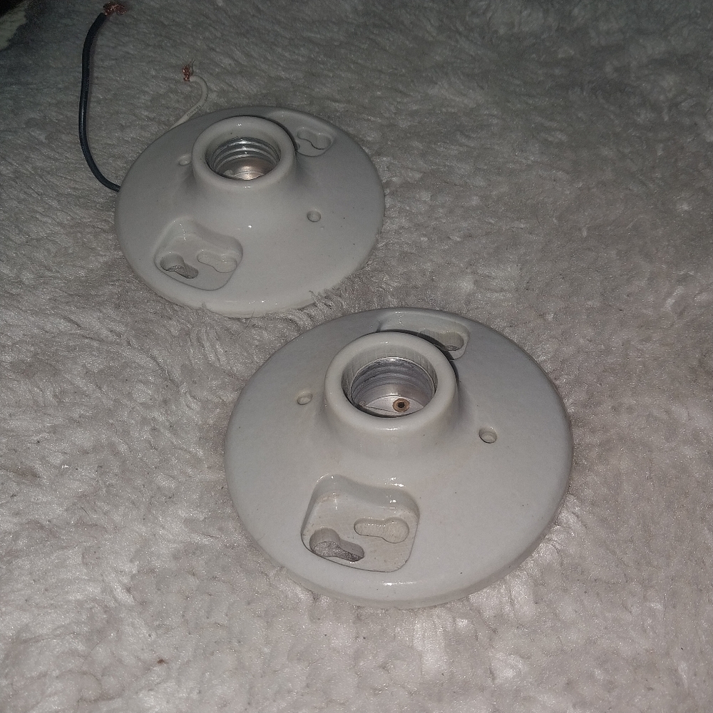 Leviton ceiling mount light holder set of 2